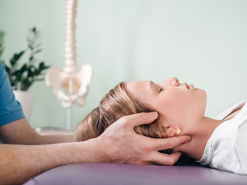 Patient getting Craniosacral Therapy